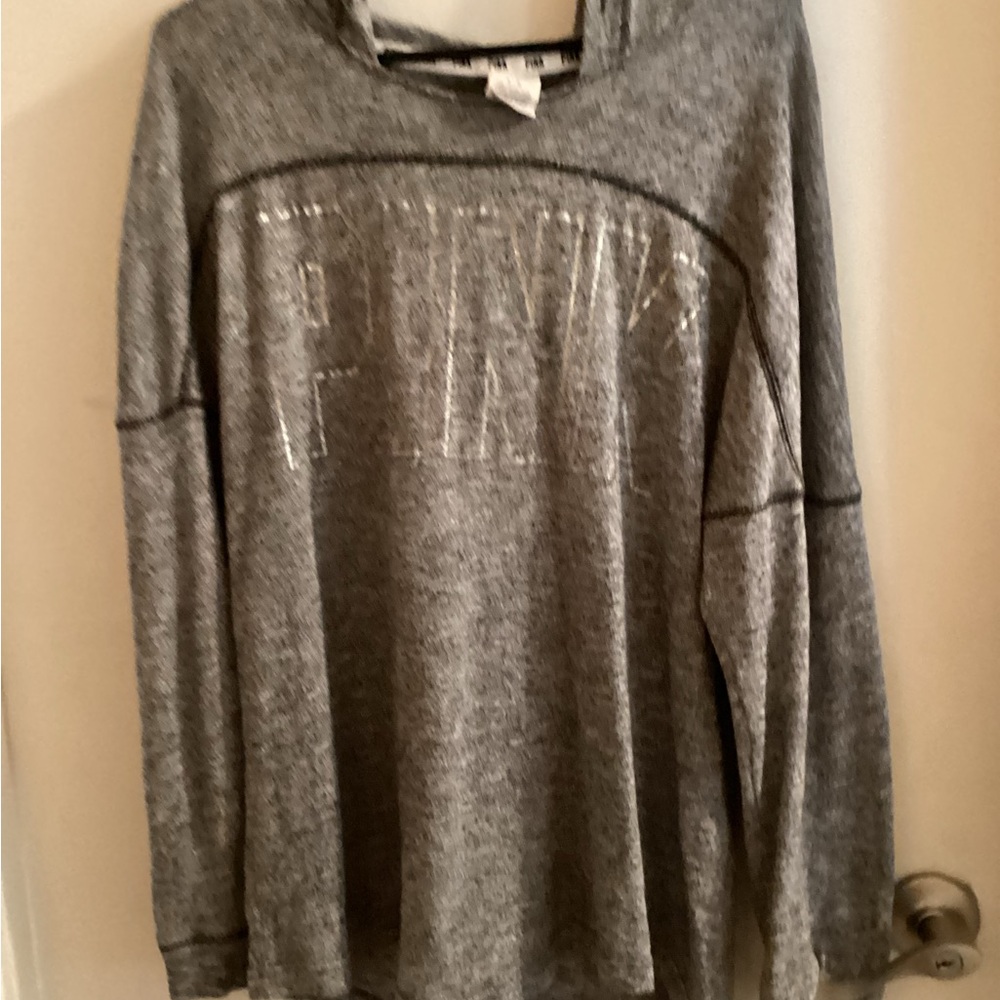 Victoria Secret PINK Lightweight Hoodie Sweatshirt Sexy Open Back Size Large - Picture 6 of 10